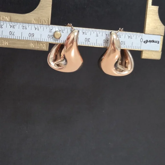 14k Rose Gold Hoop Earrings - Picture 3 of 9